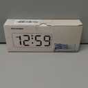 Peakeep Small Digital Alarm Clock Plug in for Bedrooms Bedside, Tiny Electric Clock Large Big Numbers Display Battery Backup for Desk Table, 6 Dimmers, 5 Adjustable Alarm Volume (White)