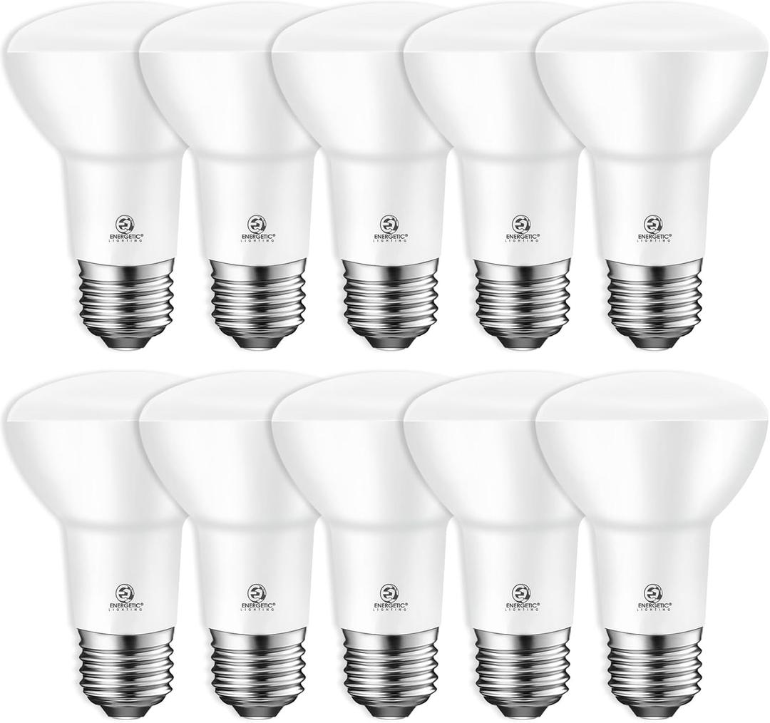 Energetic BR20 LED Bulb R20 Dimmable 5000K Daylight 45W Equivalent to 6.5W, Recessed Can Light Bulbs, Kitchen Ceiling Lights, E26 500 Lumen LED Flood Light Bulbs, Indoor UL Listed (Pack of 10)