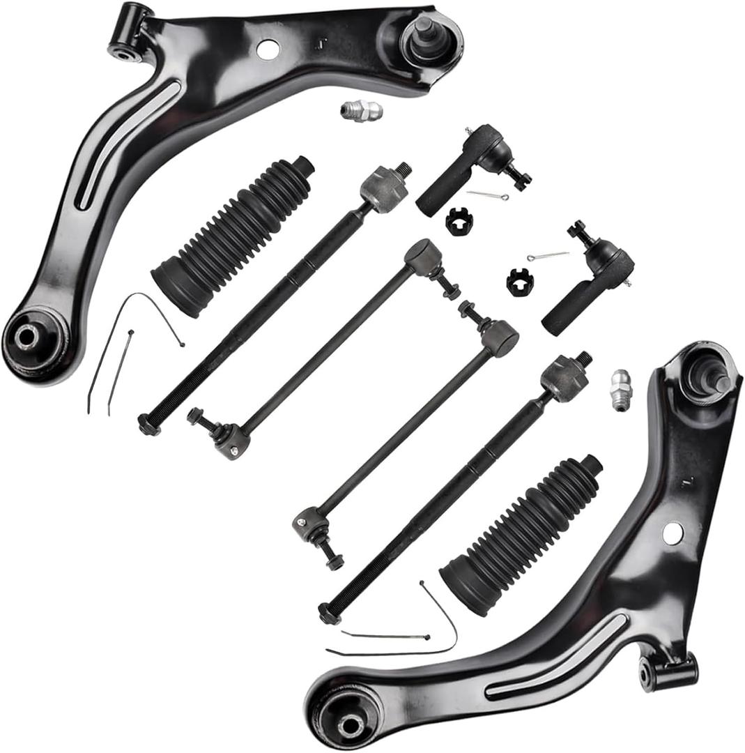 ASTARPRO - 10pcs Suspension Kit Front Lower Control Arms with Ball Joints/Tie Rod End Inner and Outer with Boot/Front Sway Bar Links Compatible with 2005-2007 Ford Escape Mazda Tribute Mercury Mariner