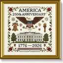 US 250th Anniversary Cross Stitch Kit, DIY Personalized Patriotic Cross Stitch Set, Souvenir Embroidery for Beginners, Commemorative Decoration Gift for Friends (C)