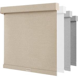 NUTRO CHILL Blackout Window Blinds Cordless, Spring System Window Shades with UV Protection Thermal Insulated Linen Fabric, Roller Blinds for Home Office(25''x72'', Beige)