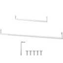 Threehoney Expandable Closet Rod for Wire Shelf Hanging Clothes Adjustable Heavy Duty Closet Hanging Rod Extender Heavy Duty Hanger Bar Metal Poles for Wardrobes Hanger, 1 Pack(36-60 Inch,White)