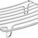 Soap Dish, Stainless Steel Bar Soap Holder for Shower, Self Draining Stand Soap Saver for Bathroom, Kicthen Sink and Countertop, Chrome 1-Pack