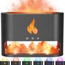 YALEDI Essential Oil Diffuser, Fireplace Flame Fire Oil Diffuser, 250ml Himalayan Salt Lamp Diffuser, Cool Mist Aromatherapy Humidifier with 7 Colors Light, Timer & Auto-Off for Home, Room (Black)