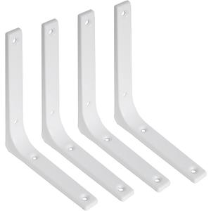 SAYAYO Wall Shelf Brackets White, 6 x 5 Inch Iron Metal Shelf Brackets L Shaped Corner Support Brackets for DIY Floating Shelf, 4 PCS