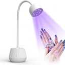 Nail Drying Lamp, 24W Nail Polish Curing Lamp, 365nm 405nm 360 Degree Rotatable USB Charging Nail Gel Dryer for Salon or Home Use