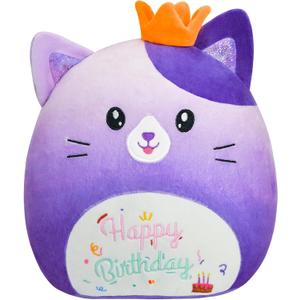 Cat Stuffed Animal Cat Plush Toys 12 Inch Soft Plushies Pillow Cute Gradient Purple Plushies Room Decoration Birthday Gifts for Kids Toddlers Girls and Boys (Medium)