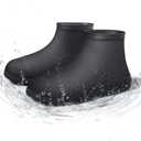 Waterproof Shoe Covers Upgraded,Rain Shoe Covers Reusable Silicone Non Slip Shoe Covers for Outdoor,Rain Shoe Covers for Women and Men (Large, Black)