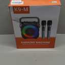 Karaoke Machine, Portable Bluetooth Speaker with 2 Wireless Microphones for Adults & Kids with Lights, Karaoke Microphone with PA System Supports USB/TF/REC/FM/AUX for Home Party Home System Packages