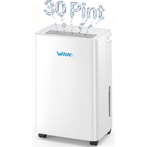 30 Pints Smart Dehumidifier with WiFi App, for Home & Bedroom Up to 2,000 Sq. Ft., Ultra Quiet with Child Lock & Laundry Dry, 1.6L Tank & Continuous Drain Hose