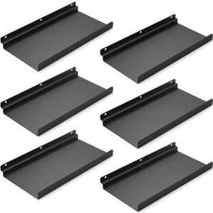 6 PCs Inch Slatwall Shelves, 13X6 Inch Metal Slat Wall Shelves Accessories, Heavy Duty Slatwall Shelf, Retail Display for Storage and Organization, Black