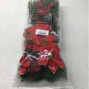 Hotop 6 Pcs Christmas Artificial Poinsettias Florals 19.6 Inch Large Christmas Poinsettia Decorations Red Green Christmas Flower Picks Stem for Christmas Tree Ornament Wreath DIY Xmas Party Decor