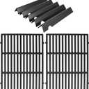 17" Flavorizer Bars 66795 and 18.75" Cast Iron Grill Grates 66095 Combo for Weber Genesis II LX 300 Series,Genesis II E/S 310/315 / 325/330 / 335 Grill Grate Flavor Bars Set for Weber 66802 66032