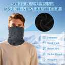 Winter Neck Gaiter Thermal Fleece-Lined Cold-Weather Scarf Wind-Block Face Cover Stretch Lightweight for Men Women (Navy Blue)