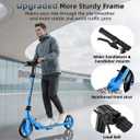 Scooters for Kids 8-12, Teens & Adults - Hand Brake & Bell, 8-inch Wheels, Adjustable Height, Foldable KIck Scooter, Upgrade Framework, Max Load 240LBS