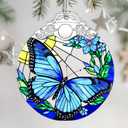 Stained Glass Ornament, Christmas Ornament, Hanging Ornaments for Home Decor & Christmas Tree Ornaments Exquisite Holiday Decor, Xmas Gifts & Holiday Present - Butterfly