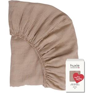 24 x 38 Mini Crib Sheets - Organic Cotton Muslin Fitted Crib Sheet Fitted for Pack and Play - Ultra-Soft and Breathable Crib Sheets for Boys and Girls (Mini Natural Stripe)