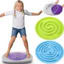 Balance Board for Kids Rocking Seesaw with 3 Replaceable Rocker Boards Plastic Maze Rocker Wobble Disk Sensory Training Toys for Boys Girls Adult Physical Therapy
