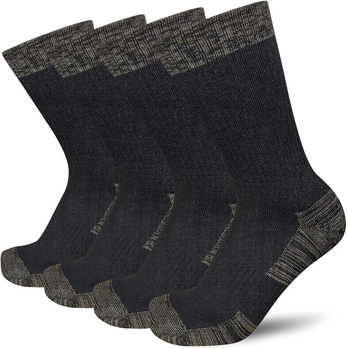 APTYID Men's Moisture Wicking Cushioned Crew Work Boot Socks (4-4 Pairs)