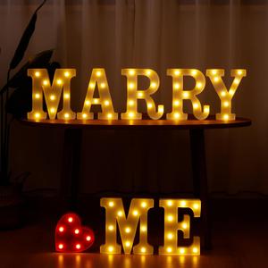 Marry ME LED Marquee Letters, Warm White LED Marry Me Light Up Letters, Battery Operated, for Marriage Proposal, Wedding, Anniversary, Photo Backdrop