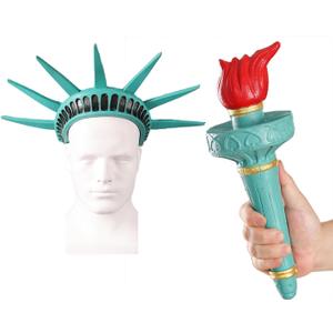 Statue of Liberty Torch and Crown Costume 4th of July Statue of Liberty Head Piece for Independence Day Patriotic