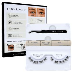 Pro Lash SoftWear Mini Lash Clusters Kit - Seamless, Lightweight Lashes - 7-Day Cluster Eyelash Extensions - False Eyelashes Plus Adhesive and Tweezers - Classic Luxe Wispy No. 15 Black