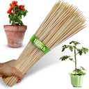 100pcs 18" Bamboo Plant Stakes 18 inch Long Skewers Sticks Wood Plant Supports Floral Wooden Sticks Indoor Gardening Supports Garden Stick, Sign Posting or Craft