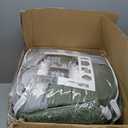 Stratford Park 7 Piece Green Comforter Set, King Size Jacquard Bedding Set, All Season Geometric Patchwork Bedding Set, Matching Pillows, Shams, Bed Skirt