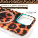 Brown Leopard Print Phone Case for iPhone 15 Pro Max ( 6.7inch ) - Compatible with MagSafe - 10ft Drop Tested, Soft Cheetah Protective Phone Case Cover with Wrist Lanyard Strap for Girls Women