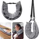 Stuffable Travel Pillow for Extra Luggage, Velvet Travel Neck Pillow Storage Bag with Adjustable Neck Size, Fits About 6 T-Shirts Travel Essentials Multifunctional Sleeping Rest Cushion (1PACK)