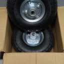 (2 Pack) RRQ 10 Inch Pneumatic Wheel 4.10/3.50-4 Tire, 10" Pneumatic Wheels with 5/8" Bearings,2.2" Offset Hub for Garden Cart, Hand Truck, Lawn Cart, Mower