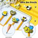 Winrayk 146Pcs Bee Party Favors Birthday Supplies Bee Gift Bag with Cards & Clips Pencil Mini Bubble Wand Honeycomb Silicone Bracelet Keychain Sticker Honey Bee Themed Party Favors Goodie Bag Stuffers