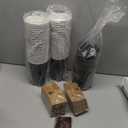 Lamosi 16 oz Coffee Cups 50 Pack, Disposable Coffee To Go Cups with Lids, Stir Sticks and Sleeves, 16 oz Black Hot Paper Cup for Home, Travel, Office