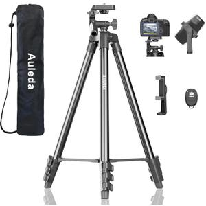 60 Camera Tripod Lightweight Travel Tripod Stand Compatible with Canon Nikon DSLR Cameras with Wireless Remote Phone Holder and Bag Max Load 6.6 LB Black