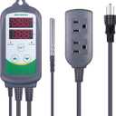 Inkbird ITC308 Freezer Thermostat Heating Cooling Plug Temperature Controller Outlet 110V 1200W Digital Temp Control for Greenhouse Heater Cooler Reptile Brewing Fermentation Kegerator Probe