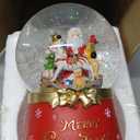 Bshine Christmas Snow Globe,4.5x6.5 Santa Claus and Horse Color Changing Lights and 8 Songs Music Resin Water Globe, Battery Powered Indoor Decoration Christmas Snow Globe for Kid Gift