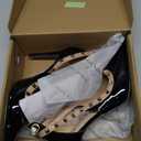 Womens Closed Toe Pointed Toe Pumps Heels, Buckle Ankle Strappy Dress Shoes for Women, Ladies Sexy Stiletto High Heeled Sandals (7.5, Black)