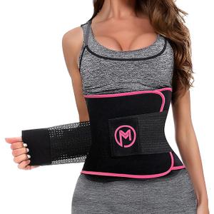 MERMAID'S MYSTERY Waist Trimmer with Back Support Bars Sweat Enhancing Fitness Belt for Men & Women Premium Quality (Pink), Small