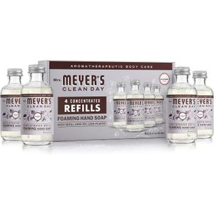 MRS. MEYER'S CLEAN DAY Foaming Hand Soap Concentrated Refills, 4 Concentrated Refills (2 Fl. Oz each), Lavender Scent, Makes 40 Fl. Oz. of Foaming Soap Total