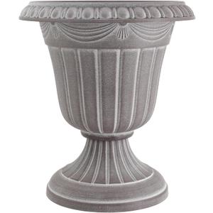 Arcadia Garden Products PL10WW Classic Traditional Plastic Urn Planter, 15" x 13", Whitewash