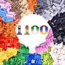 1100 Piece Building Blocks Classic Building Toys, Creative Bulk Building Bricks Sets Compatible with Legos Baseplate Sets 17 Colors Mixed 147 Shapes for Kids Party Favors Birthday