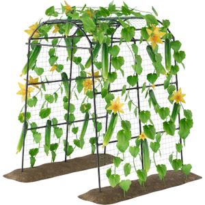 Miory Garden Arch Trellis for Climbing Plants Outdoor, 7ft Tall Plants Support Trellis for Climbing Vine Tomato Vegetable Flower Fruit, Cucumber Trellis for Raised Bed (71 x 83 Inch)