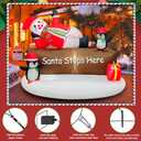 Christmas Inflatable Snowman with Penguins Decotation Blow Up 6FT Snow Man Santa Stops Here Sign Holiday Yard Decoration Gift Box, Perfect for Outdoor Lawn, Garden, or Front Porch Oranments Display