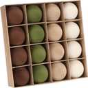 Sea Team 16-Pack Flocked Velvet Christmas Tree Ball Ornaments Set, Decorative Hanging Baubles, Shatterproof Plastic Decorations for Xmas Tree, Wreath, Garland, 80mm/3.15 Inches, Prairie Fall