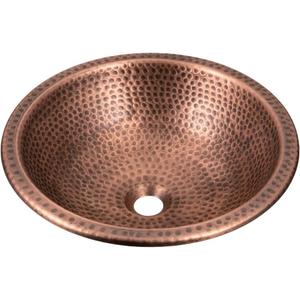 Monarch Abode Bathroom Sink – 16-Inch Rotunda Dual Mount Undermount or Drop In Bathroom Sinks, Bathrooms Hand Hammered Pure Copper Vanity Sink for Countertop, Powder Room, Bath, or Restroom