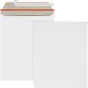 Zmybcpack 100 Pack 7x9 inch Rigid Mailer Self Seal Photo Document Mailers, Stay Flat White Cardboard Shipping Envelopes White Photography Mailers for CD, Photos, Document