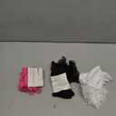 Dicry Women Big Ruffle Socks Double Lace Turn Cuff (Size 9-11, 3 Pairs) (White Black Hop_pink) (Size 9-11, 3 Pairs)