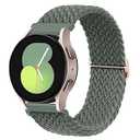 20mm Nylon Band for Samsung Galaxy Watch 7/6/5/4/FE 40mm 44mm/active 2/5 Pro 45mm/4 Classic 42mm 46mm/Galaxy 6 Classic 43mm 47mm, Elastic Fabric Braided Stretchy Sport Strap Wristband Women Men for 7 pack, Green