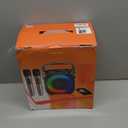 Karaoke Machine, Portable Bluetooth Speaker with 2 Wireless Microphones for Adults & Kids with Lights, Karaoke Microphone with PA System Supports USB/TF/FM/AUX for Home Party Home System Packages (Black)