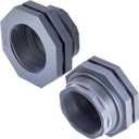 2 Pcs 4 Inch PVC Bulkhead Fitting Water Tank Connector Plumbing Bulkhead Pipe Fitting NPT for Rain Barrels, Water Tanks, Aquariums, Tubs, Pools